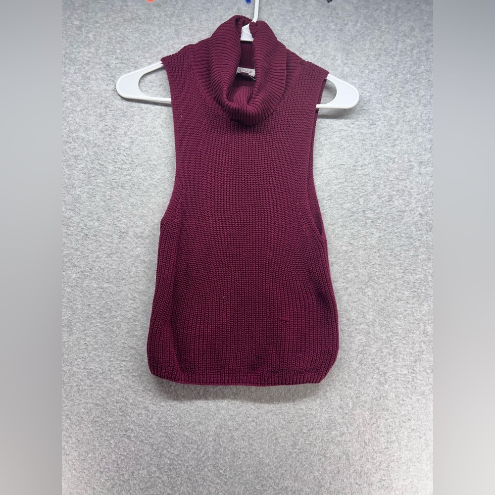 Le Lis Burgundy Cowl Neck Sweater